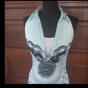 Light Blue Cowl neckline Midi Dress🦋Roberta Scarpa